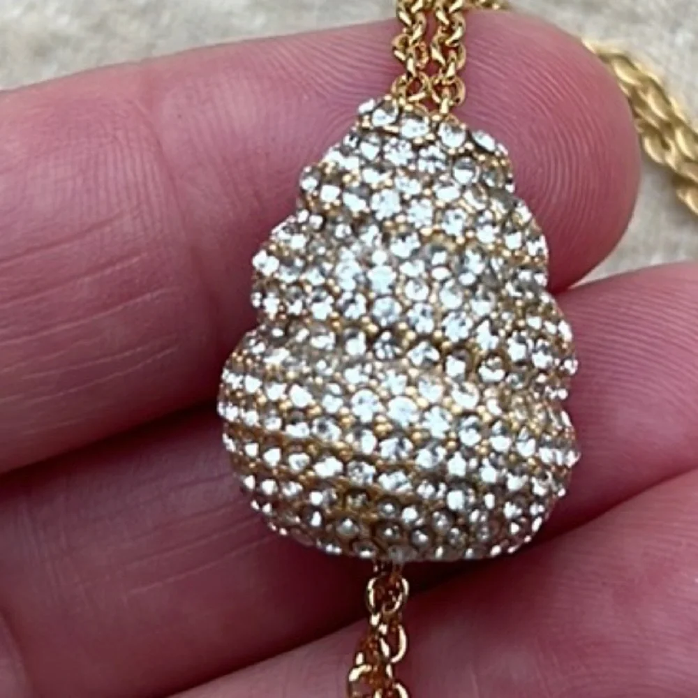 KATE SPADE Cherry ice cream long pendant necklace in gold